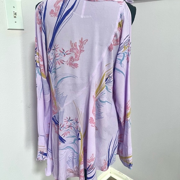 FRE PEOPLE Lavender  mini Floral Cold Shoulder Dress XS - Picture 6 of 8
